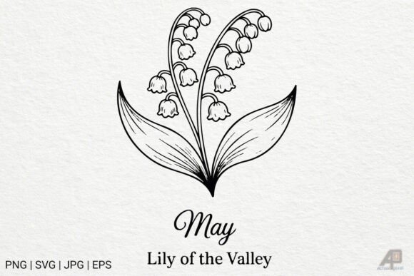 Birth Month Flowers Line Art Graphics for Modern Branding