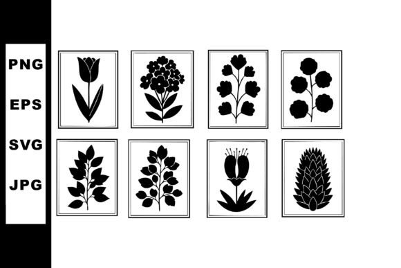 Black Silhouette Flowers Vector I