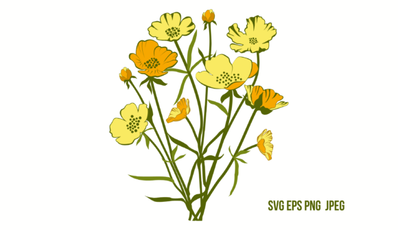 Buttercup Flowers Graphics for Crafters