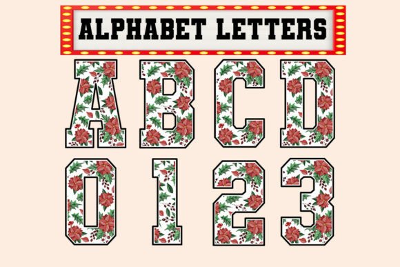 Christmas Flowers Watercolor Alphabet: A Graphic Design Asset for Seasonal Creativity