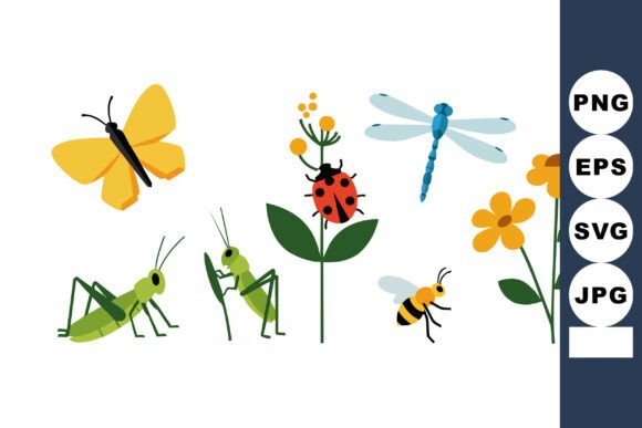 Floral Insects Graphics for Branding