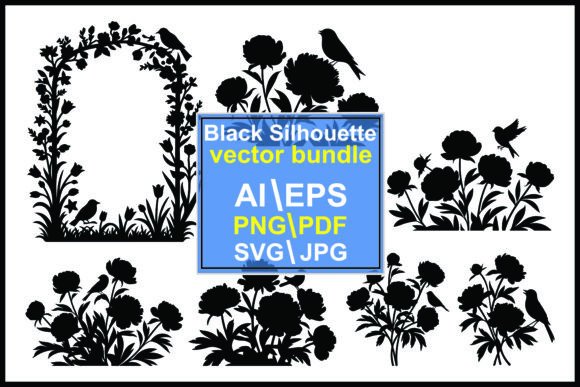 Flowers and Birds Graphics for Crafters