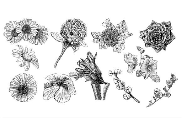 Flowers Line Svg