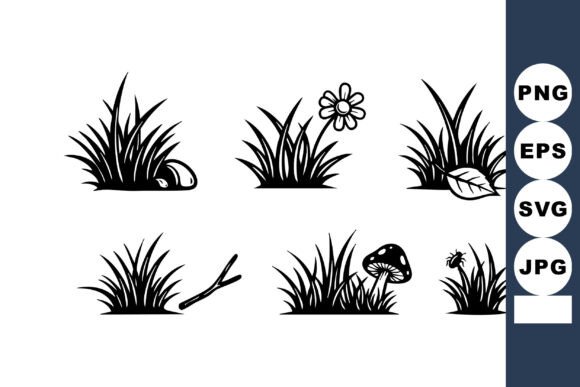 Grass and Plants Vector for Organic Branding