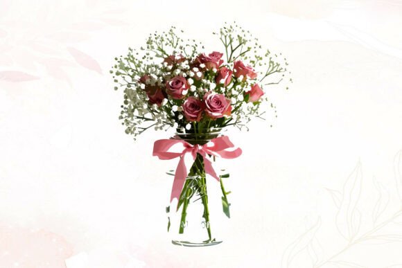Mason Jar Bouquet Graphics for Editorial and Web Design