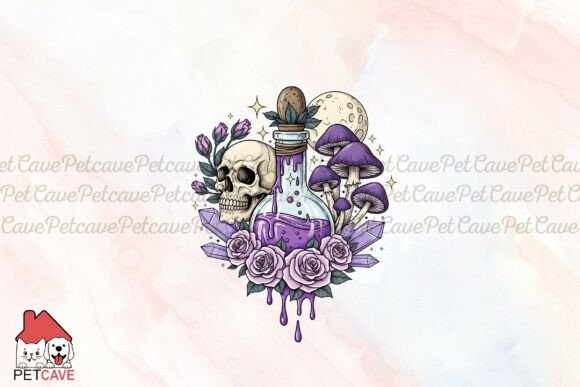 Potion Skull Roses Png – A Graphic Illustration for Branding
