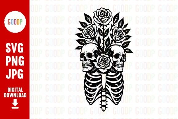Ribcage Roses Twin Skulls SVG Review