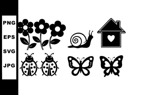 Simple Black Silhouette Icons for Modern Branding
