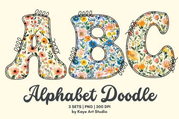 Summer Flowers Alphabet Clipart PNG for Crafting & Design