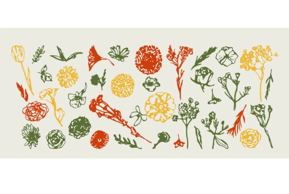 Whimsical Flowers: A Versatile Graphic Asset for Creative Projects